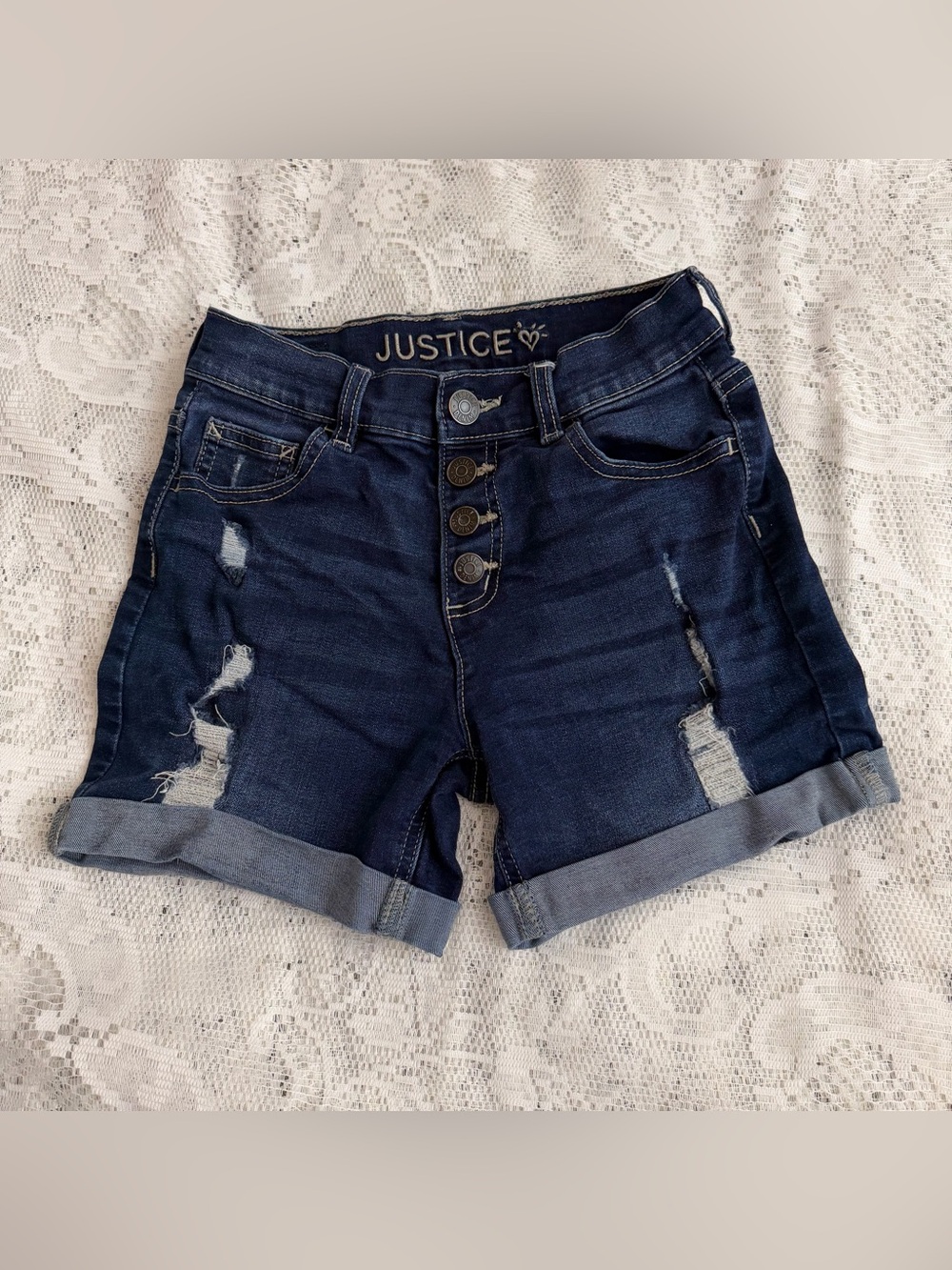 Justice Girls Size 12 Shorts Distressed Look